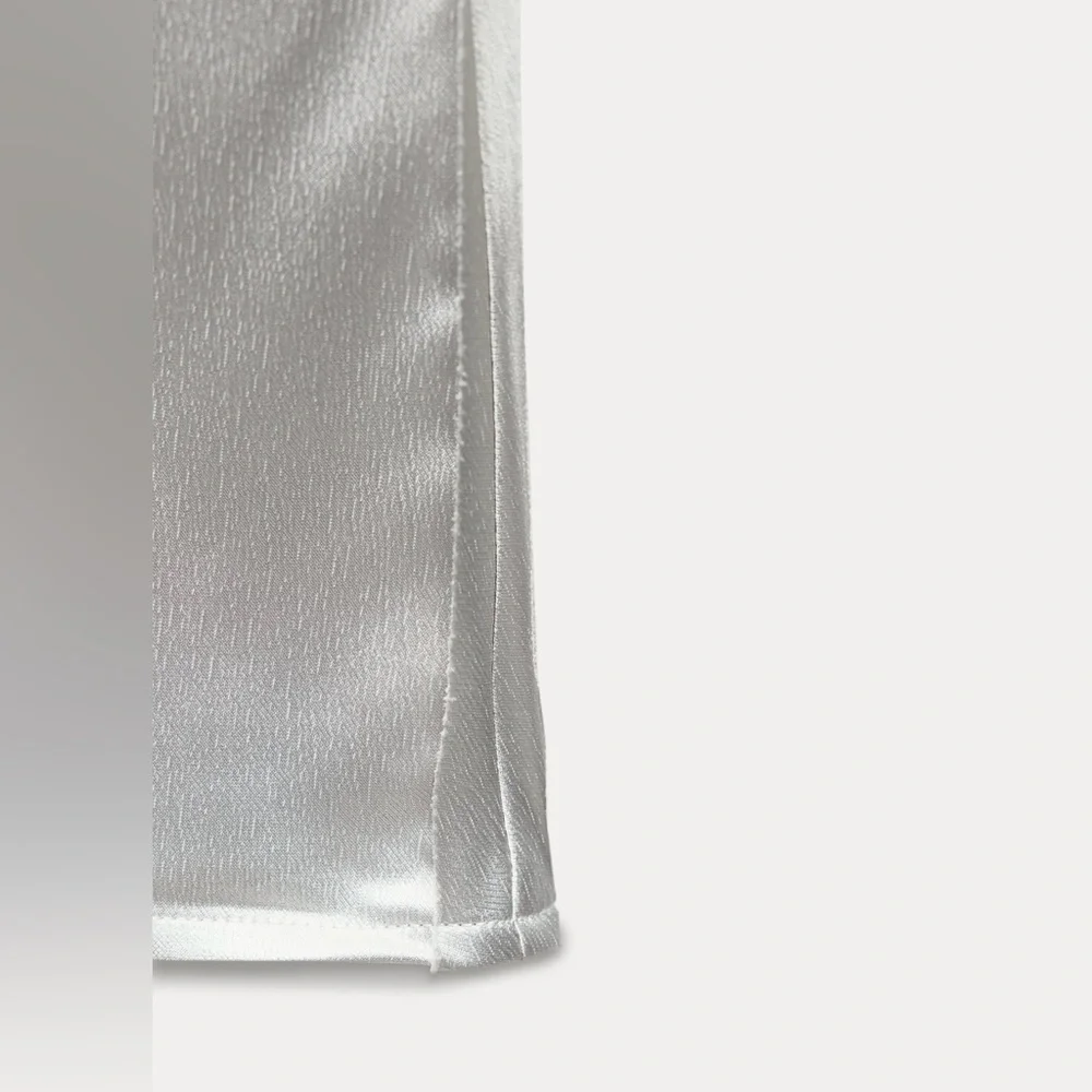 Zara SATIN EFFECT STRAIGHT LEG PANTS SILVER  size XS - Picture 8 of 17